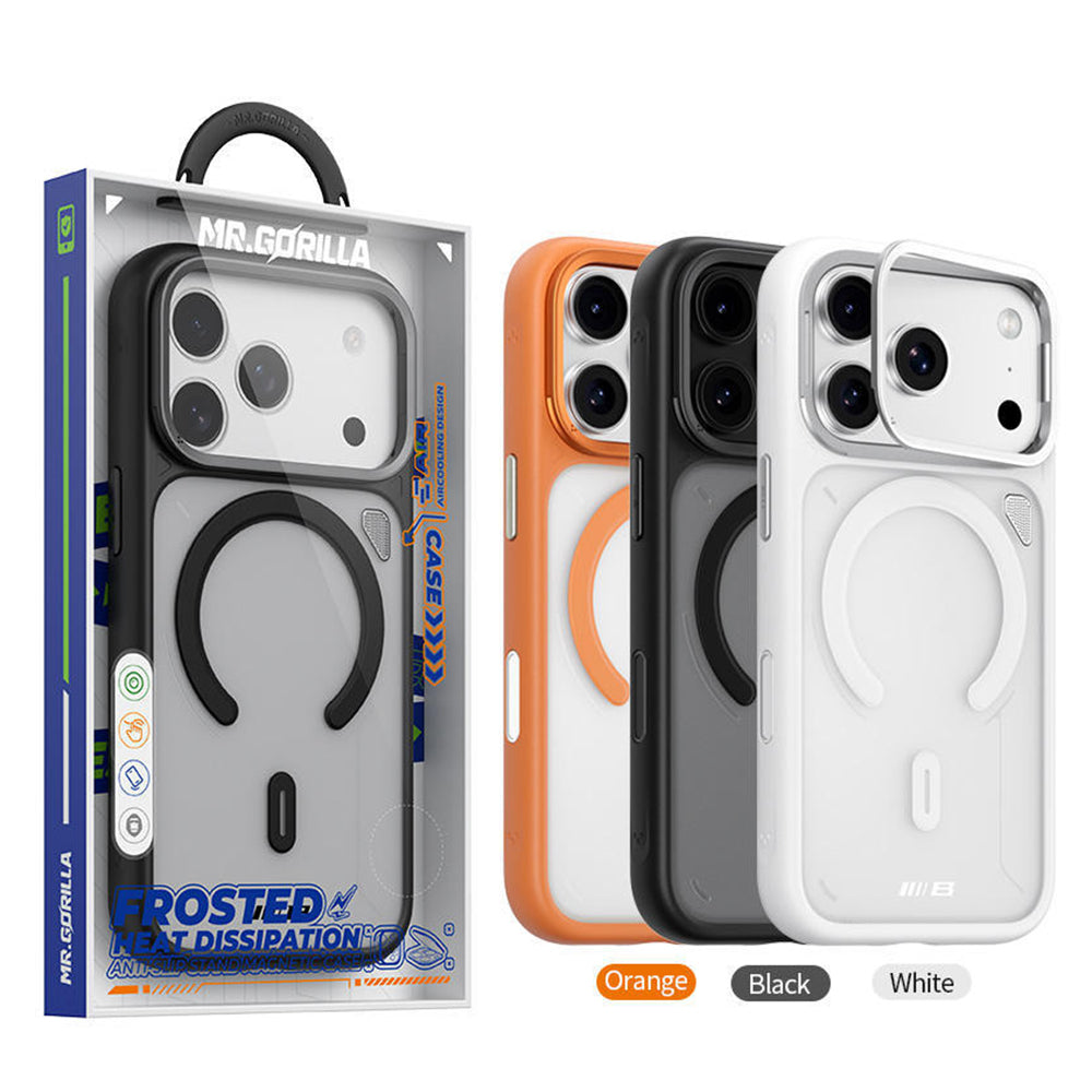 MagSafe maska za Apple iPhone 18 Pro / 17 Pro, Blueo, postolje za odvođenje toplote, satenski providna narandžasta