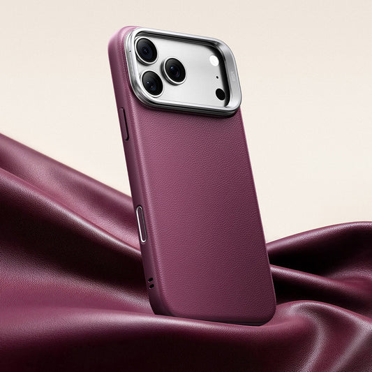 MagSafe futrola za Apple iPhone 18 Pro / 17 Pro, ESR, Atelier sa postoljem, Tamno bordo satenska
