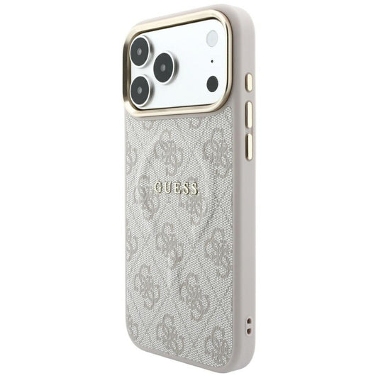 MagSafe maska za Apple iPhone 18 Pro / 17 Pro, Guess, 4G Embossed Ring Classic Logo, roze