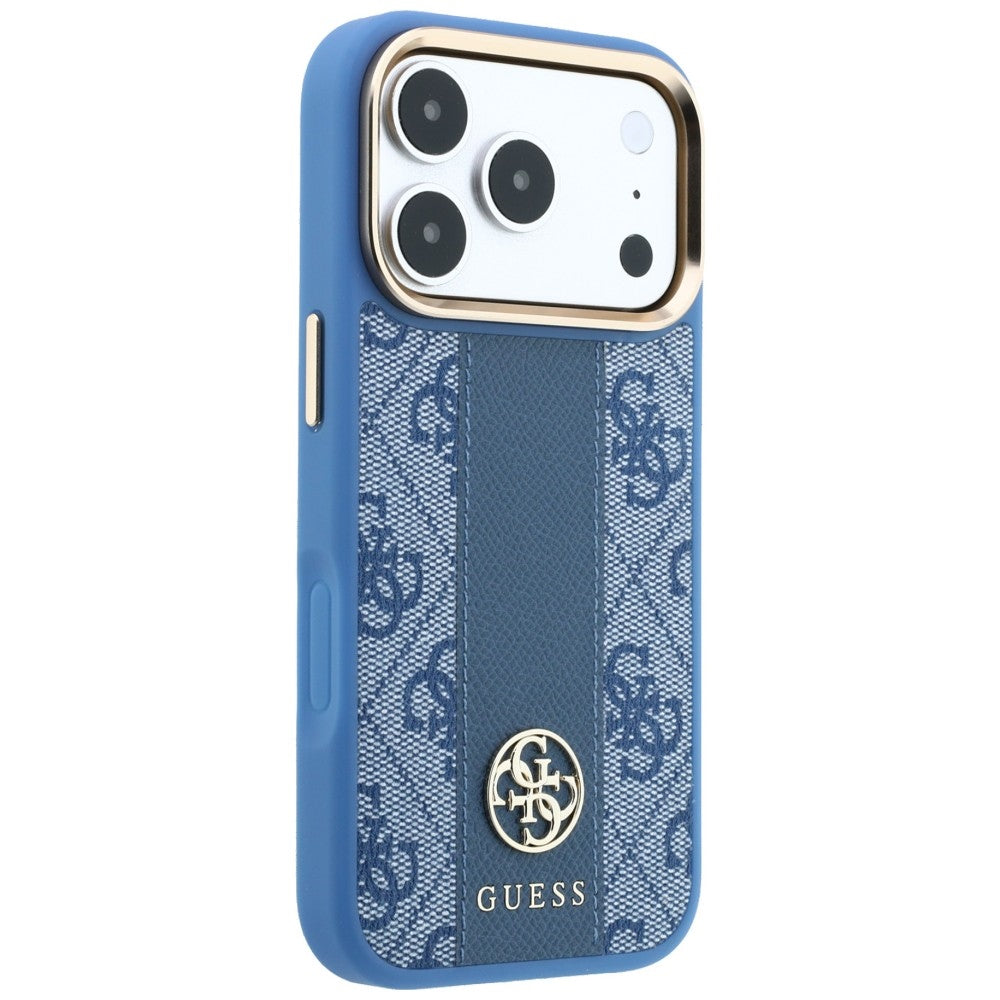 MagSafe futrola za Apple iPhone 18 Pro / 17 Pro, Guess, 4G Stripe Round Classic Logo, Plava