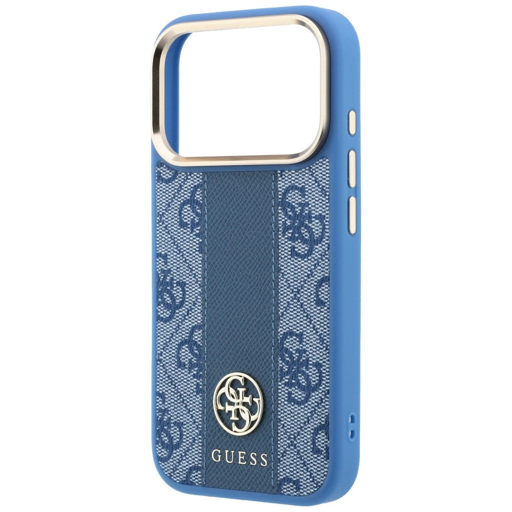 MagSafe futrola za Apple iPhone 18 Pro / 17 Pro, Guess, 4G Stripe Round Classic Logo, Plava