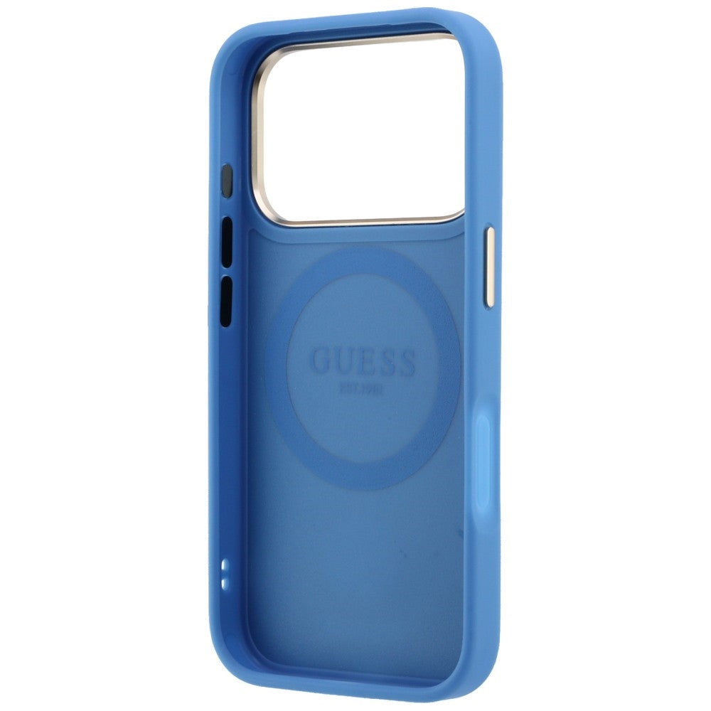 MagSafe futrola za Apple iPhone 18 Pro / 17 Pro, Guess, 4G Stripe Round Classic Logo, Plava