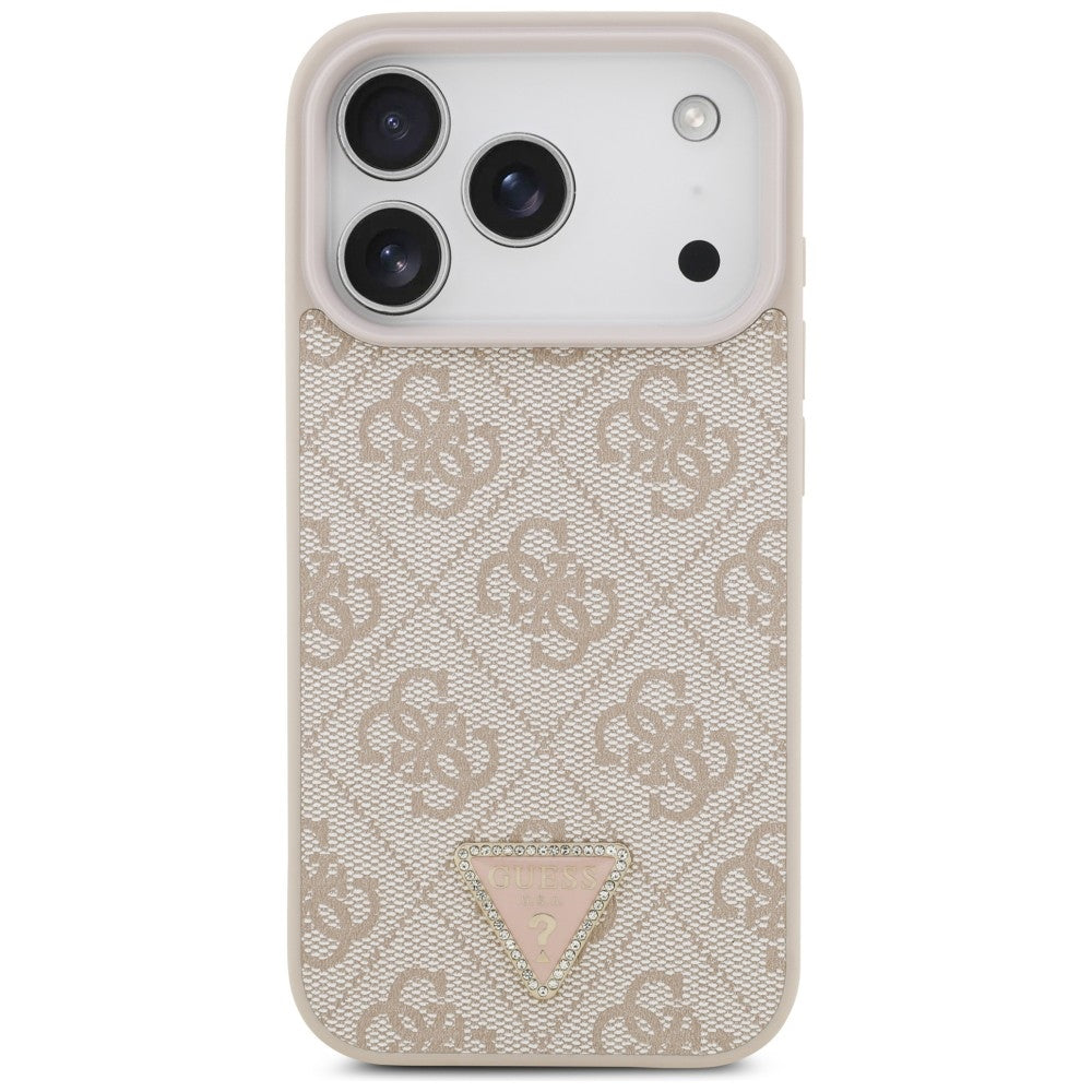 MagSafe futrola za Apple iPhone 18 Pro / 17 Pro, Guess, 4G Triangle Strass, Roze