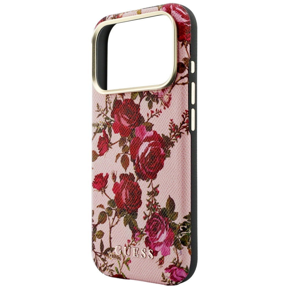 MagSafe maska za Apple iPhone 18 Pro / 17 Pro, Guess, Blossom Roses Print, roze