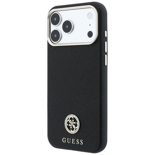 MagSafe futrola za Apple iPhone 18 Pro / 17 Pro, Guess, Grained Round Strass Logo, Crna