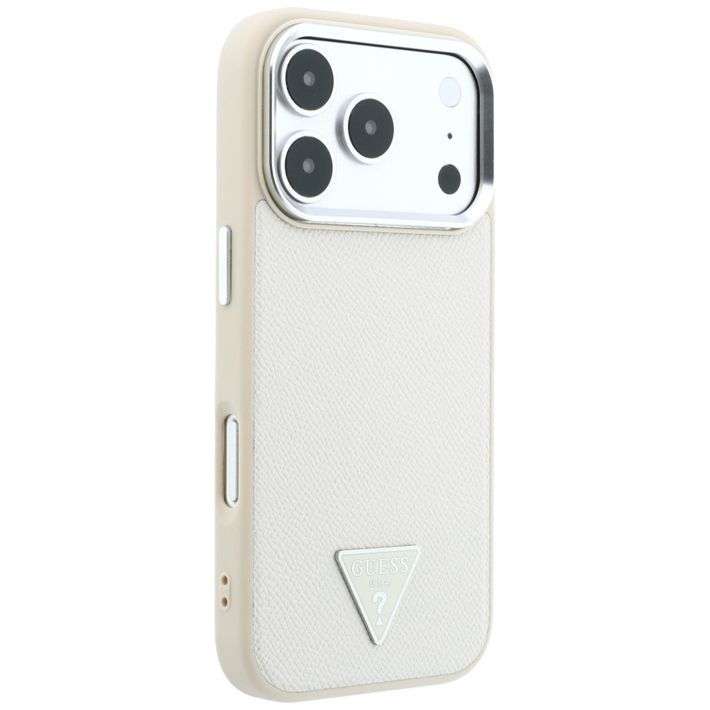 MagSafe futrola za Apple iPhone 18 Pro / 17 Pro, Guess, Grained Triangle Logo, Bež