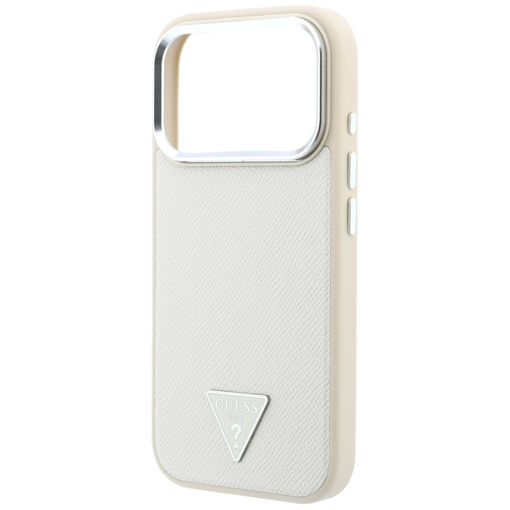 MagSafe futrola za Apple iPhone 18 Pro / 17 Pro, Guess, Grained Triangle Logo, Bež