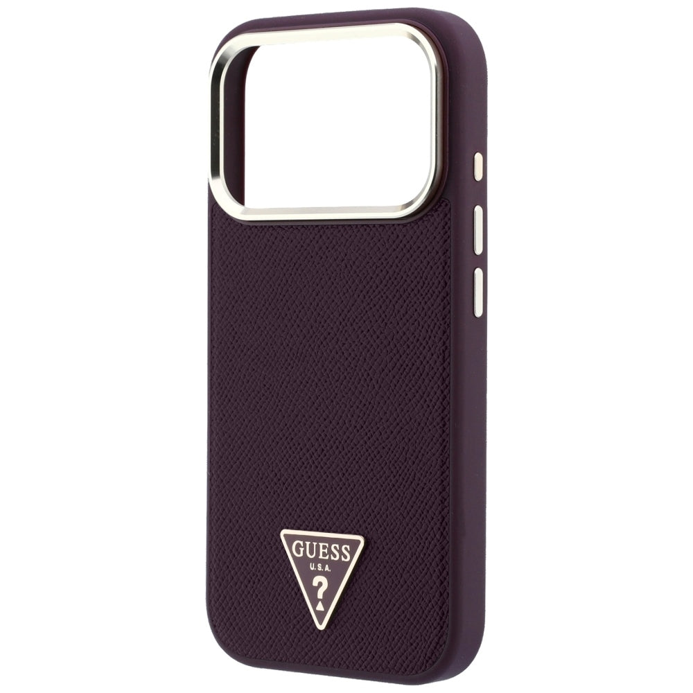 MagSafe futrola za Apple iPhone 18 Pro / 17 Pro, Guess, Grained Triangle Logo, Bordo