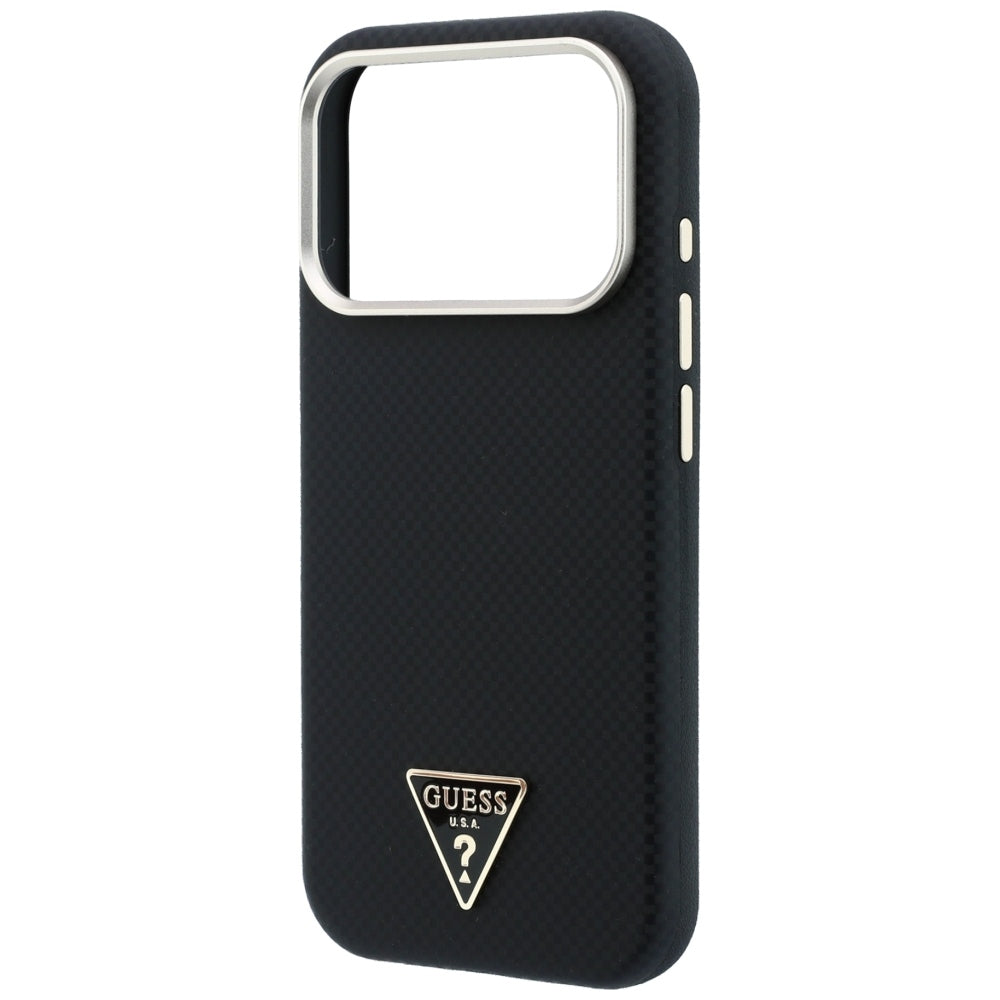 MagSafe futrola za Apple iPhone 18 Pro / 17 Pro, Guess, Kevlar Triangle Logo, Crna