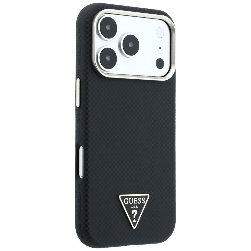 MagSafe futrola za Apple iPhone 18 Pro / 17 Pro, Guess, Kevlar Triangle Logo, Crna