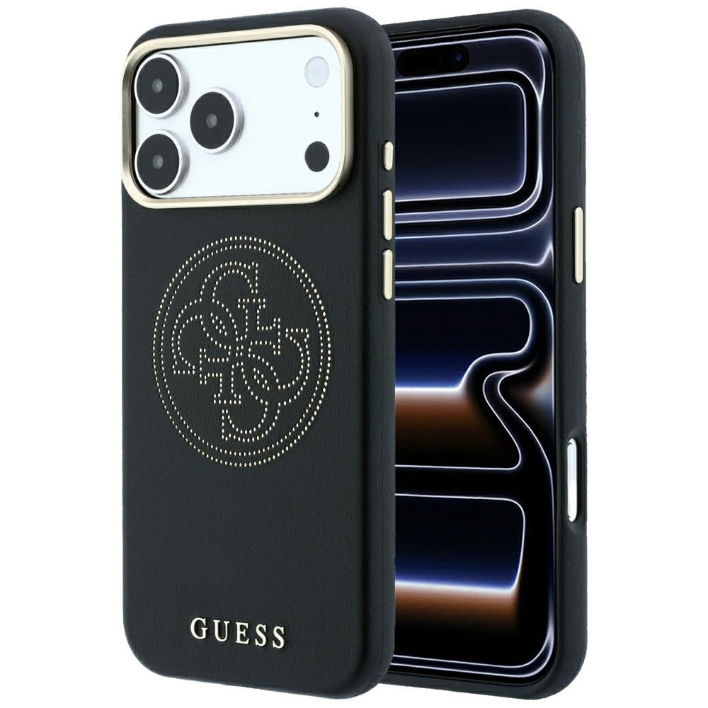 MagSafe futrola za Apple iPhone 18 Pro / 17 Pro, Guess, Perforated 4G, Crna