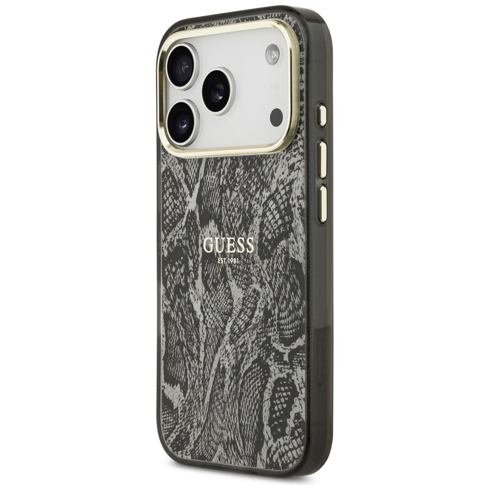 MagSafe futrola za Apple iPhone 18 Pro / 17 Pro, Guess, Python Pattern, Crna