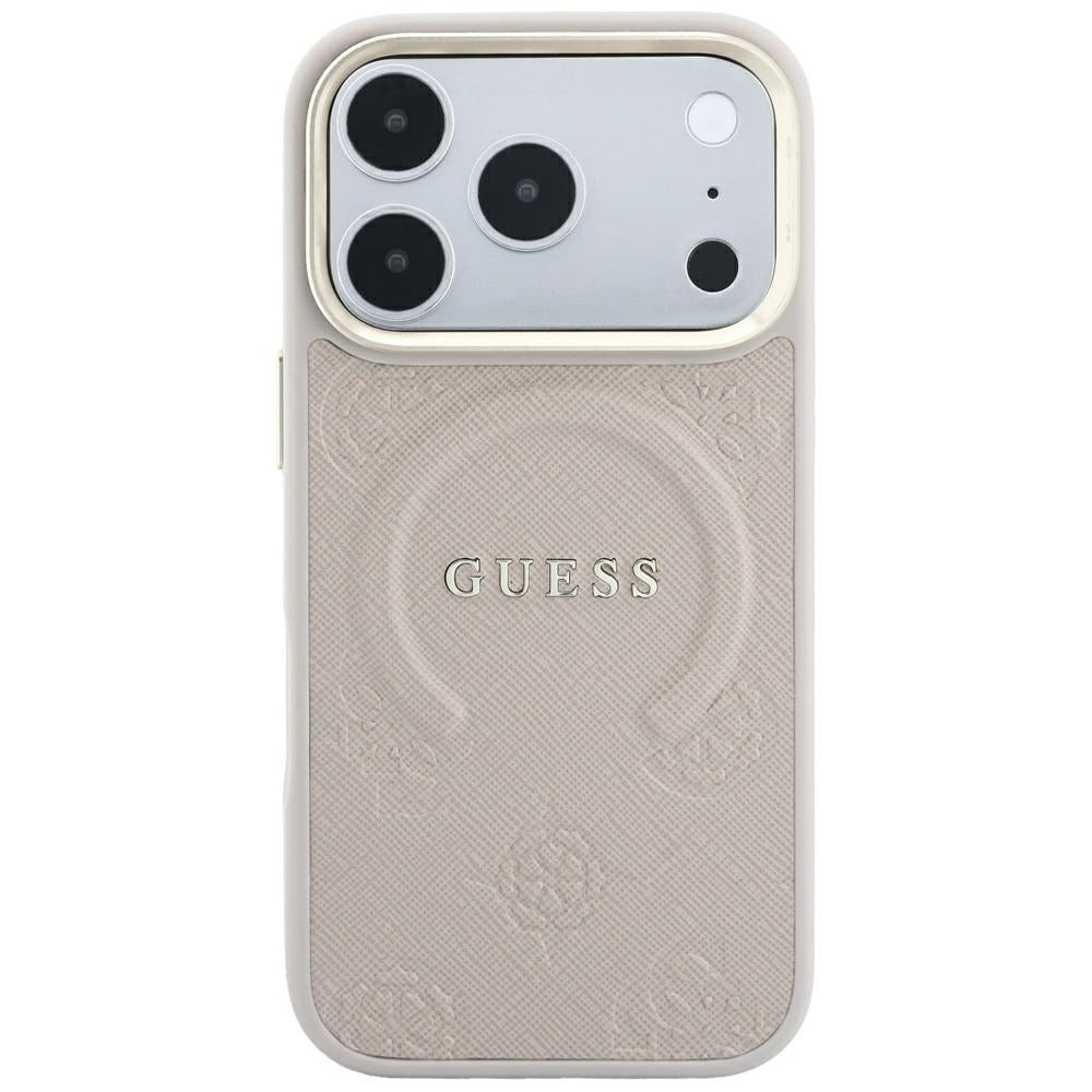 MagSafe futrola za Apple iPhone 18 Pro / 17 Pro, Guess, Saffiano Peony Ring, Roze