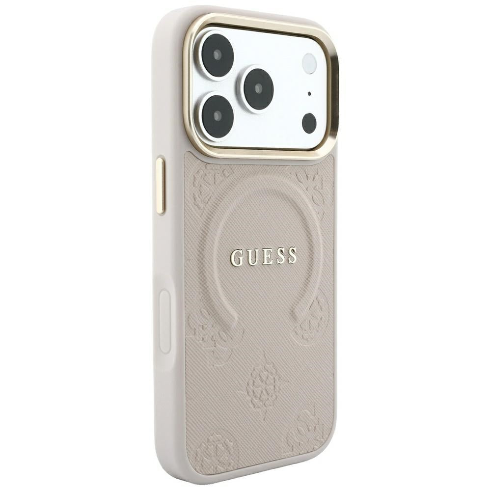 MagSafe futrola za Apple iPhone 18 Pro / 17 Pro, Guess, Saffiano Peony Ring, Roze