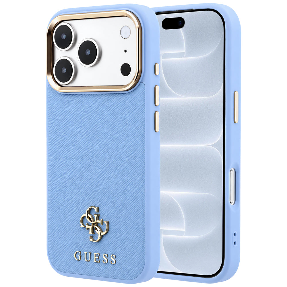 MagSafe futrola za Apple iPhone 18 Pro / 17 Pro, Guess, Saffiano Small 4G Classic, Plava