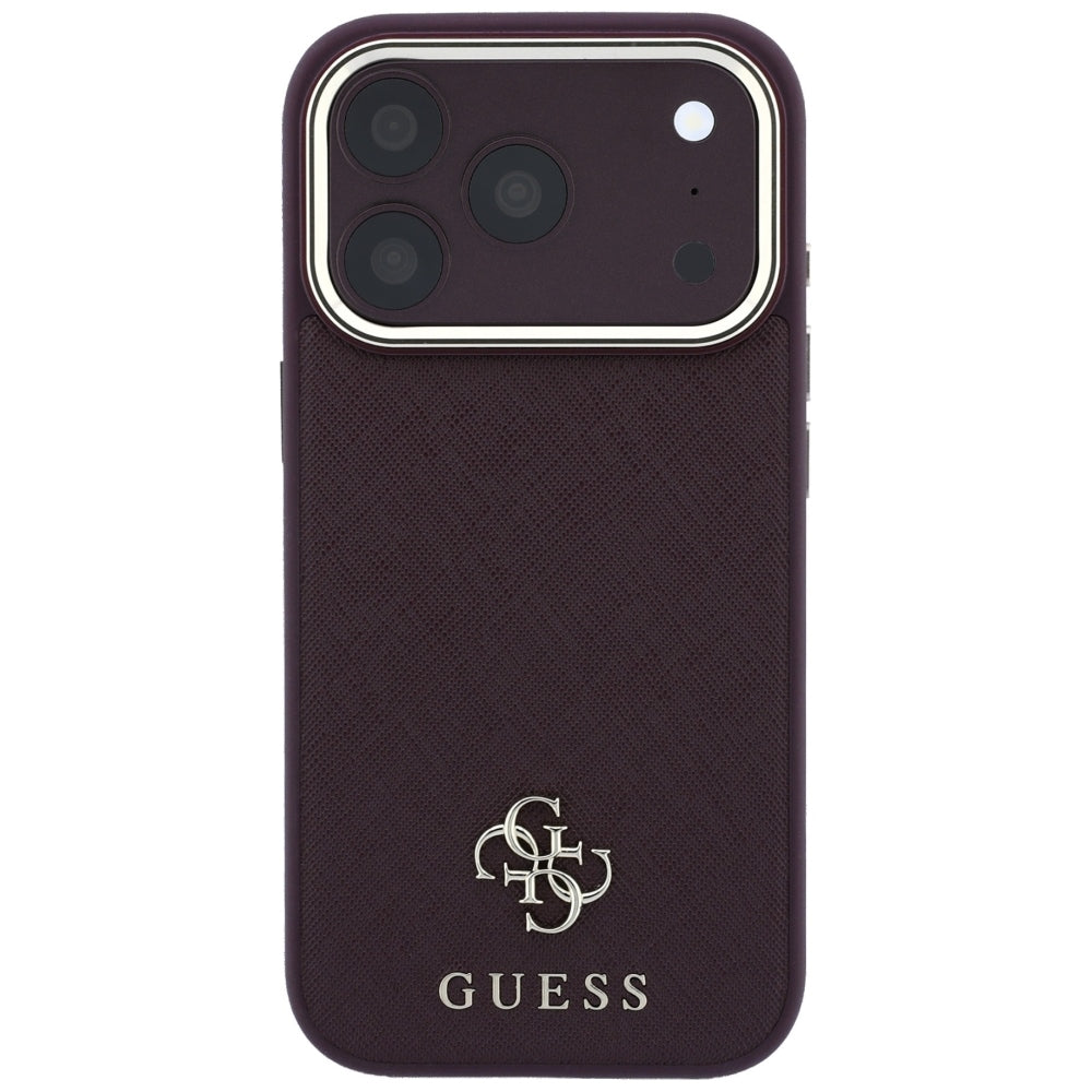 MagSafe futrola za Apple iPhone 18 Pro / 17 Pro, Guess, Saffiano Small 4G Classic, Bordo