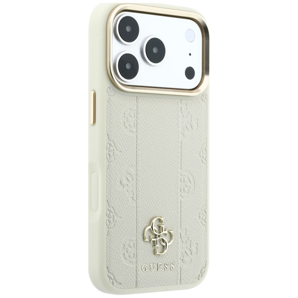 MagSafe futrola za Apple iPhone 18 Pro / 17 Pro, Guess, Stripe Peony 4G, Bež