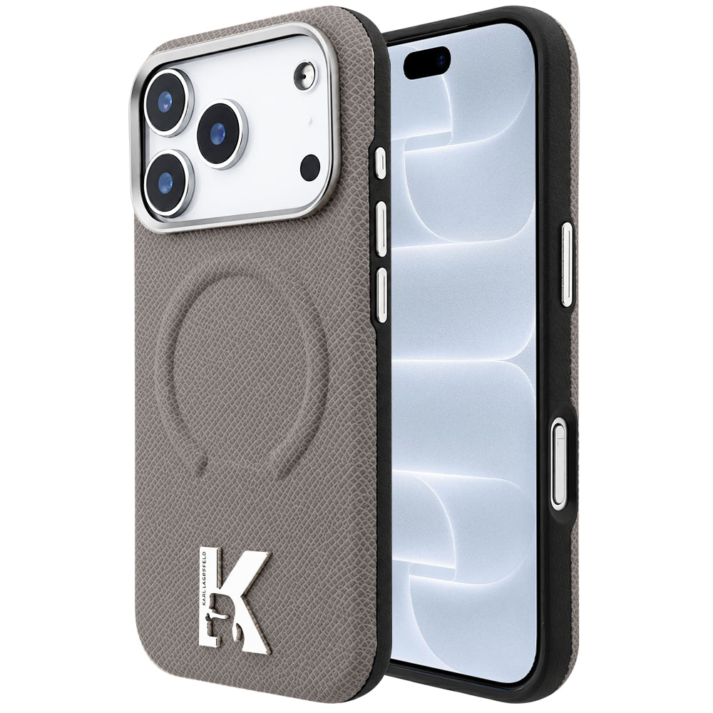 MagSafe futrola za Apple iPhone 18 Pro / 17 Pro, Karl Lagerfeld, Grained Embossed Ring, Bež