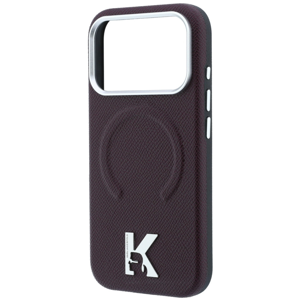 MagSafe futrola za Apple iPhone 18 Pro / 17 Pro, Karl Lagerfeld, Grained Embossed Ring, Bordo