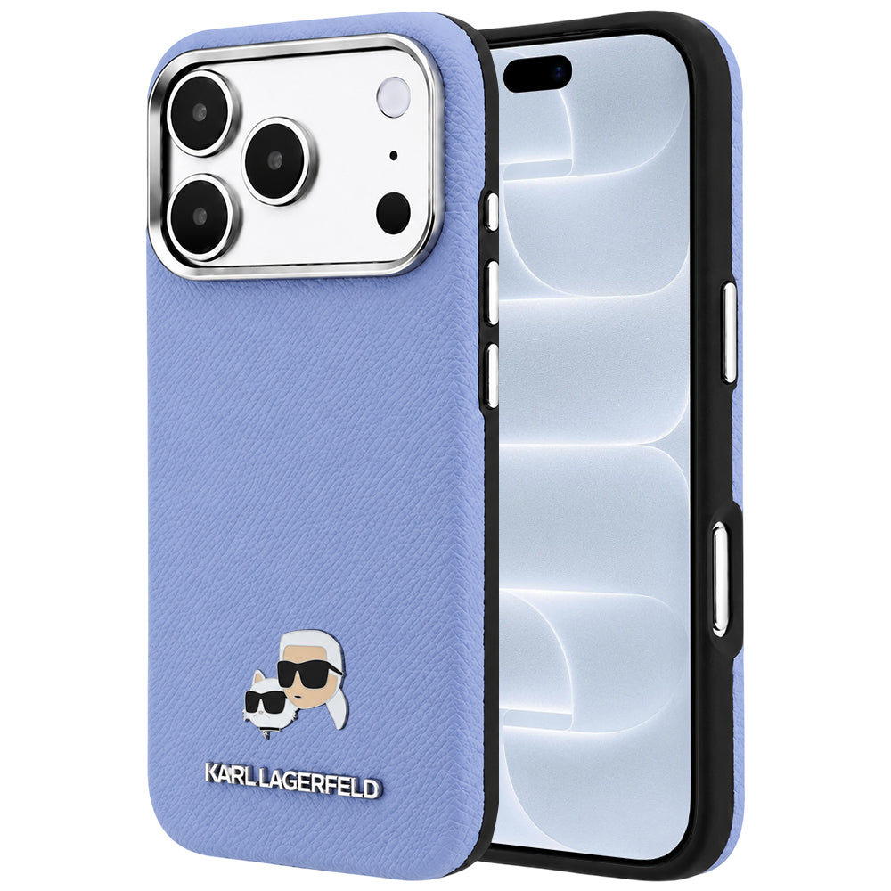 MagSafe futrola za Apple iPhone 18 Pro / 17 Pro, Karl Lagerfeld, Grained Karl & Choupette Head's Metal, Plava