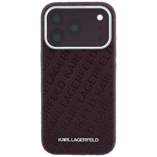 MagSafe futrola za Apple iPhone 18 Pro / 17 Pro, Karl Lagerfeld, Grained Metal Logo, Bordo