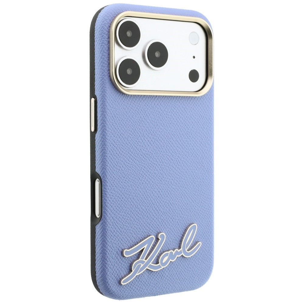 MagSafe futrola za Apple iPhone 18 Pro / 17 Pro, Karl Lagerfeld, Grained Resin Sign Logo, Plava