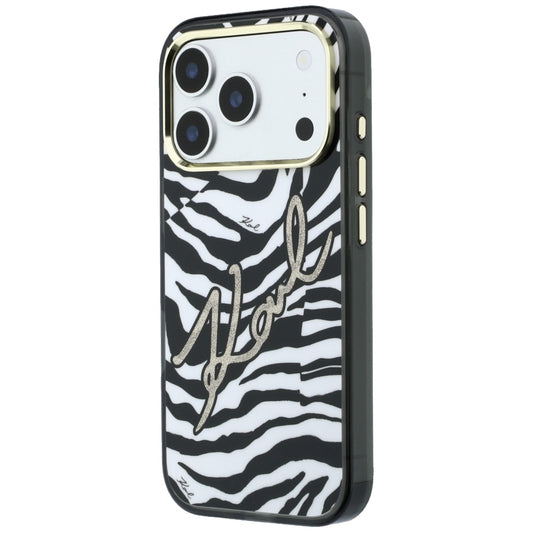 MagSafe futrola za Apple iPhone 18 Pro / 17 Pro, Karl Lagerfeld, HC IML Signature Zebra Glitter Gold, Crna