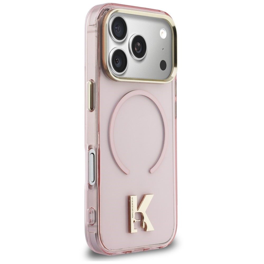 MagSafe maska za Apple iPhone 18 Pro / 17 Pro, Karl Lagerfeld, IML Karl Head Logo, roze