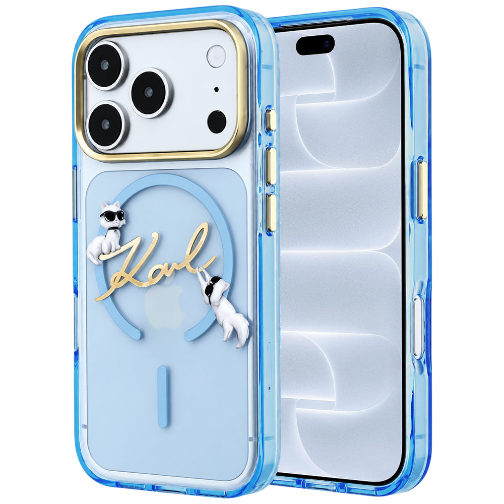 MagSafe futrola za Apple iPhone 18 Pro / 17 Pro, Karl Lagerfeld, IML Karl Script Logo, Plava
