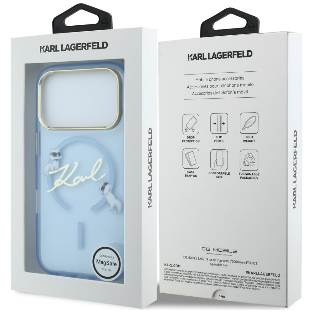 MagSafe futrola za Apple iPhone 18 Pro / 17 Pro, Karl Lagerfeld, IML Karl Script Logo, Plava