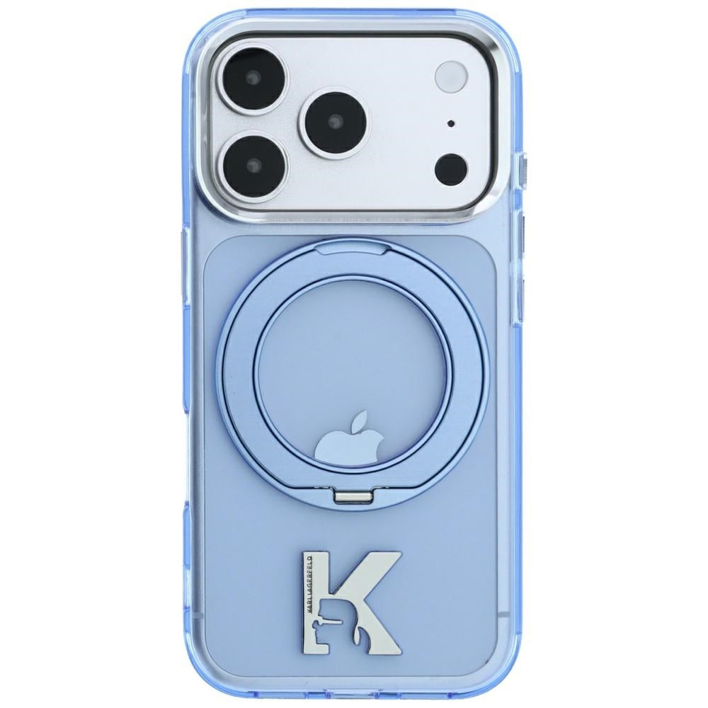 MagSafe futrola za Apple iPhone 18 Pro / 17 Pro, Karl Lagerfeld, IML Ring Stand Kameo Metal, Plava