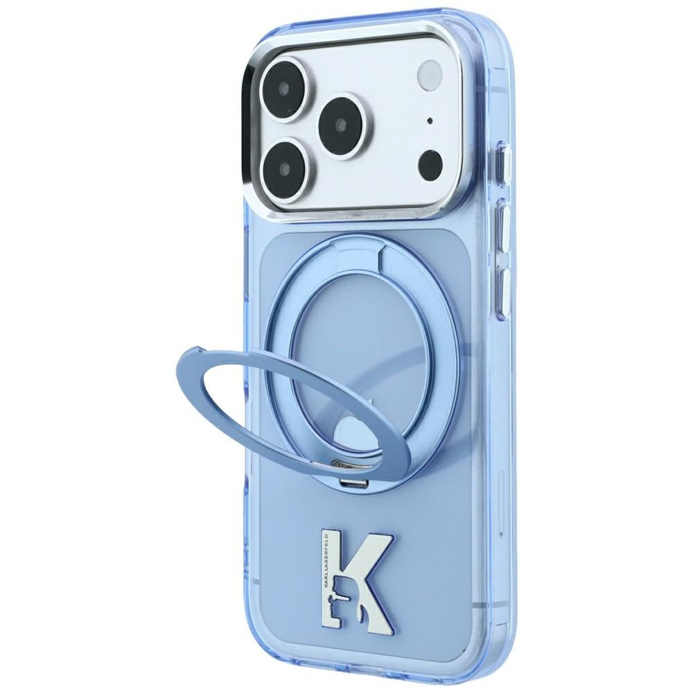 MagSafe futrola za Apple iPhone 18 Pro / 17 Pro, Karl Lagerfeld, IML Ring Stand Kameo Metal, Plava