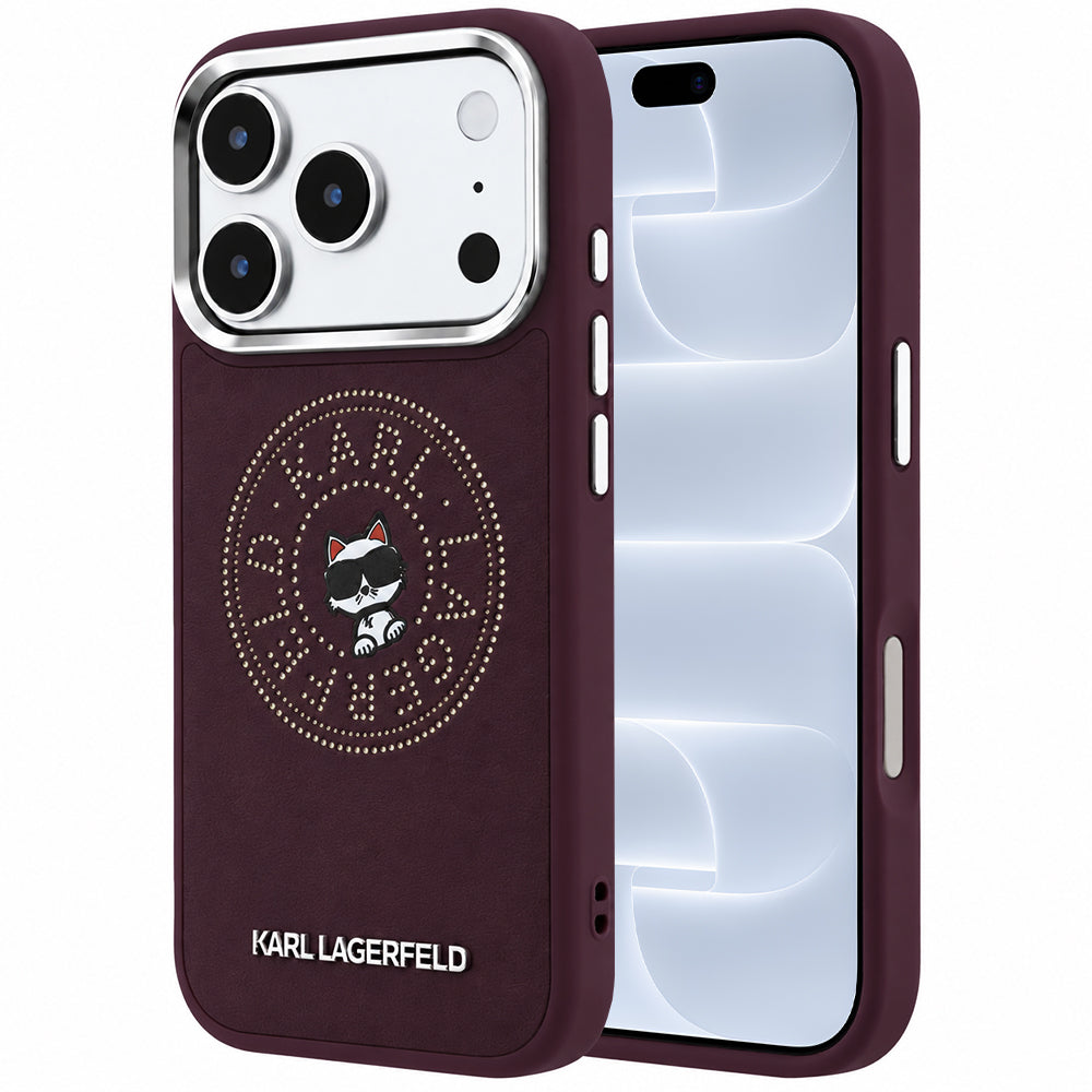 MagSafe futrola za Apple iPhone 18 Pro / 17 Pro, Karl Lagerfeld, Point and Choupette Sketch, Bordo
