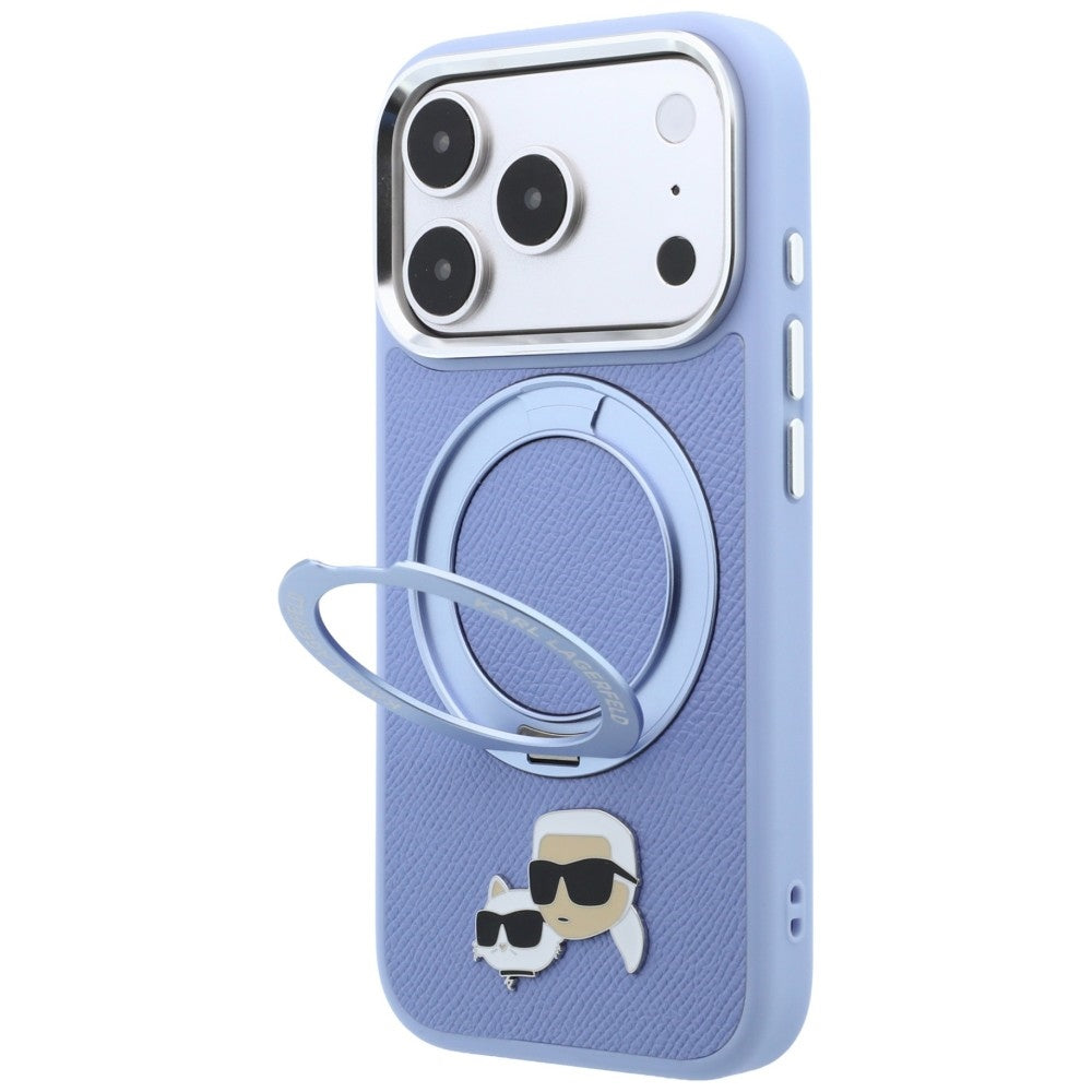 MagSafe futrola za Apple iPhone 18 Pro / 17 Pro, Karl Lagerfeld, Ring Stand 360 Karl & Choupette Pin, Plava