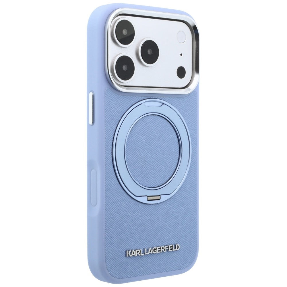 MagSafe futrola za Apple iPhone 18 Pro / 17 Pro, Karl Lagerfeld, Ring Stand 360 Saffiano, Plava