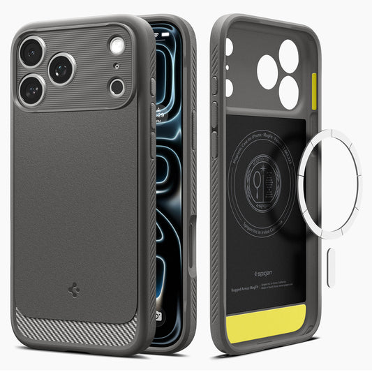 MagSafe futrola za Apple iPhone 18 Pro / 17 Pro, Spigen, Rugged Armor, Siva ACS12148