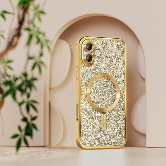 MagSafe futrola za Apple iPhone 18 Pro / 17 Pro, Techsuit, Luxury Glitter, Crna