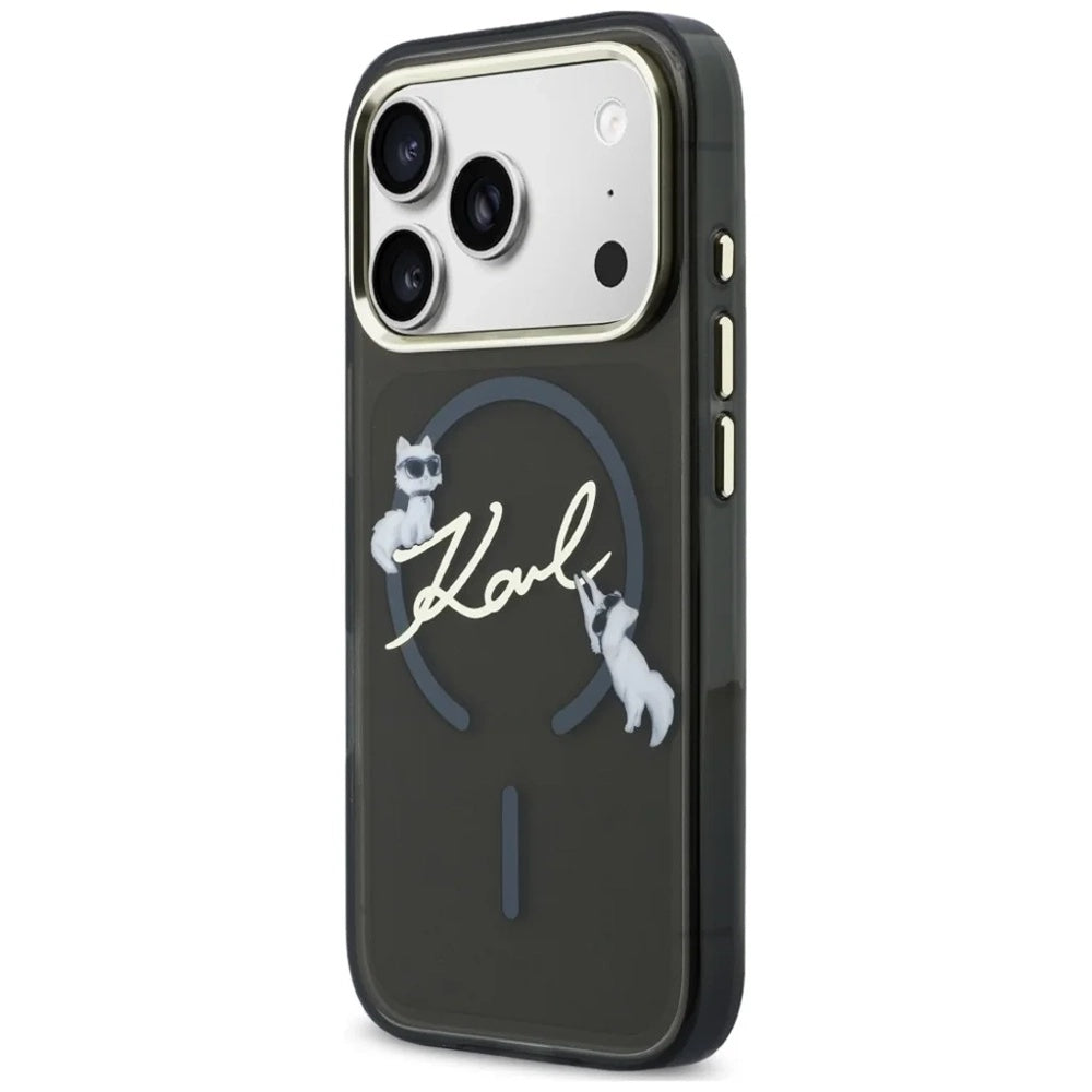 MagSafe futrola za Apple iPhone 18 Pro, Karl Lagerfeld, IML Choupette Karl Script Logo, Crna