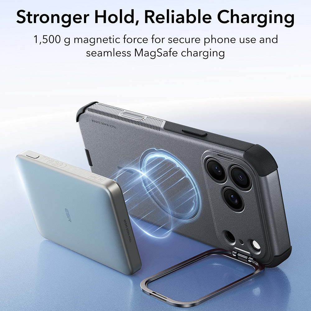 MagSafe futrola za Apple iPhone 18 Pro Max / 17 Pro Max, ESR, Cyber Armor Kickstand, Siva