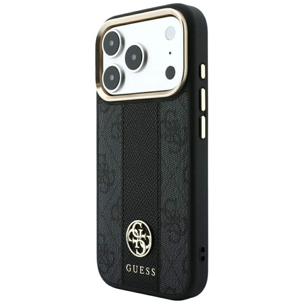 MagSafe futrola za Apple iPhone 18 Pro Max / 17 Pro Max, Guess, 4G Stripe Round Classic Logo, Crna
