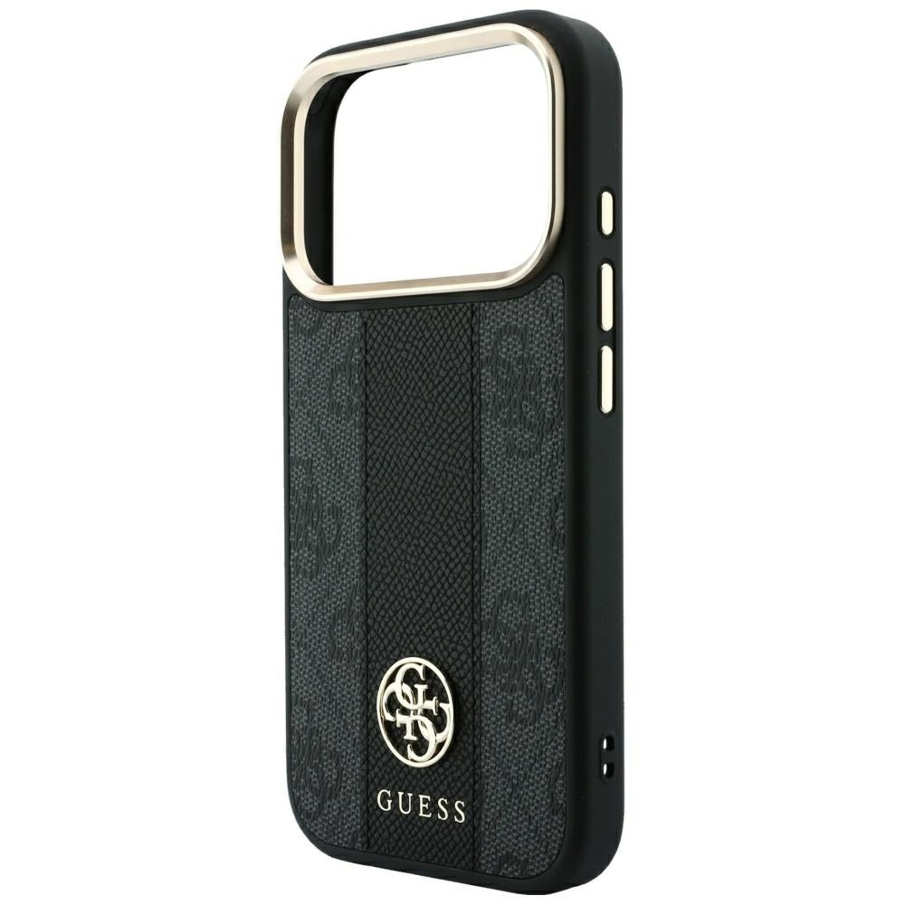 MagSafe futrola za Apple iPhone 18 Pro Max / 17 Pro Max, Guess, 4G Stripe Round Classic Logo, Crna