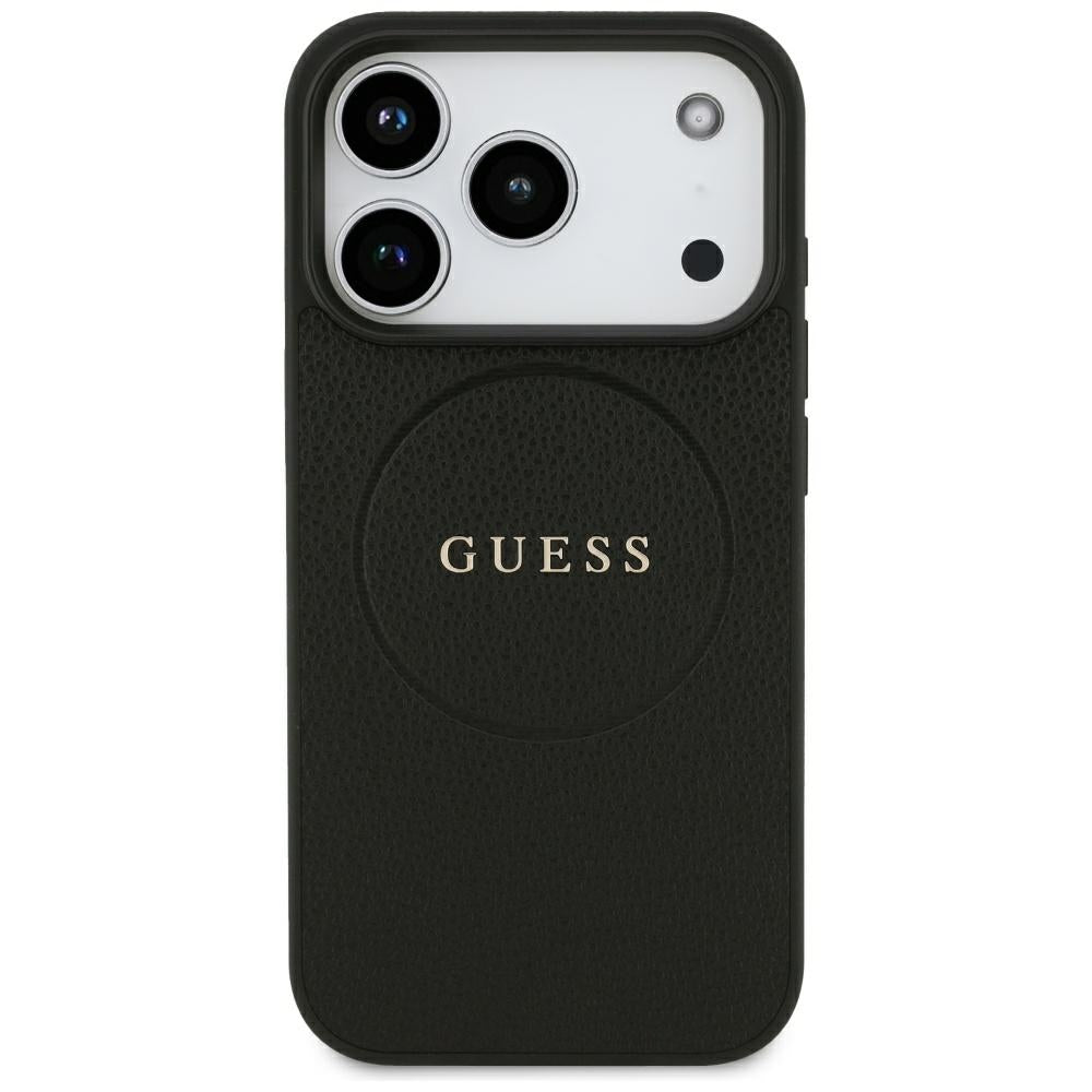 MagSafe futrola za Apple iPhone 18 Pro Max / 17 Pro Max, Guess, Grained Gold Ring, Crna