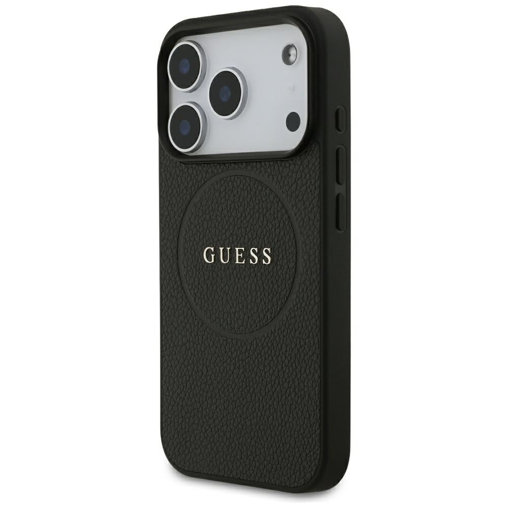 MagSafe futrola za Apple iPhone 18 Pro Max / 17 Pro Max, Guess, Grained Gold Ring, Crna