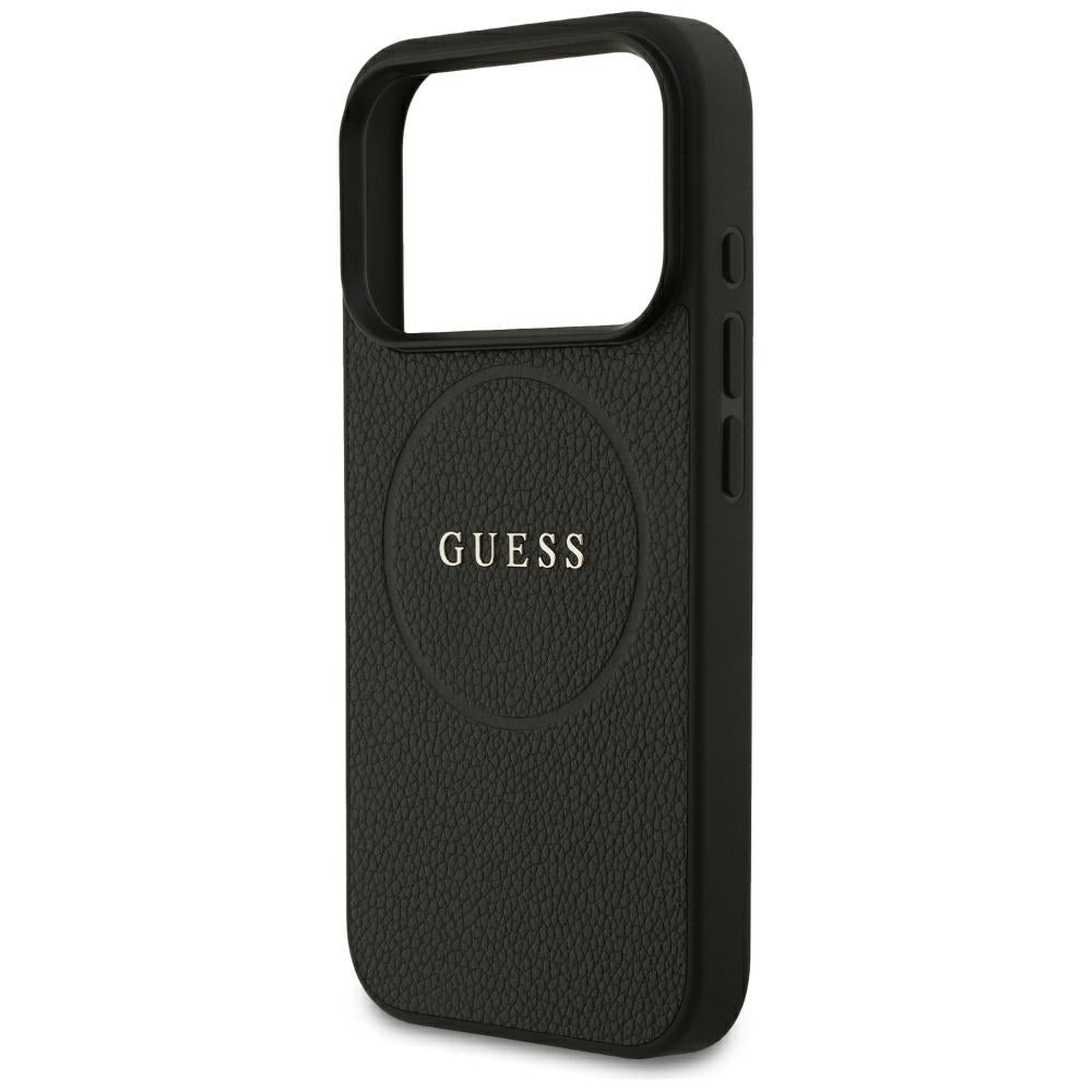 MagSafe futrola za Apple iPhone 18 Pro Max / 17 Pro Max, Guess, Grained Gold Ring, Crna