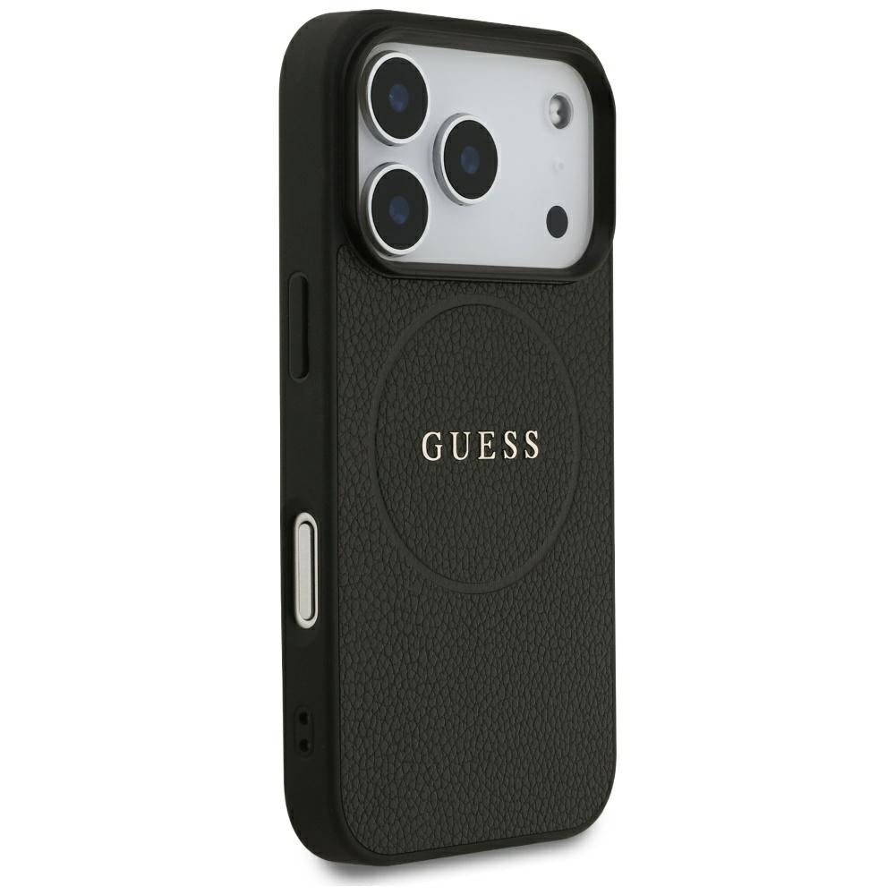 MagSafe futrola za Apple iPhone 18 Pro Max / 17 Pro Max, Guess, Grained Gold Ring, Crna