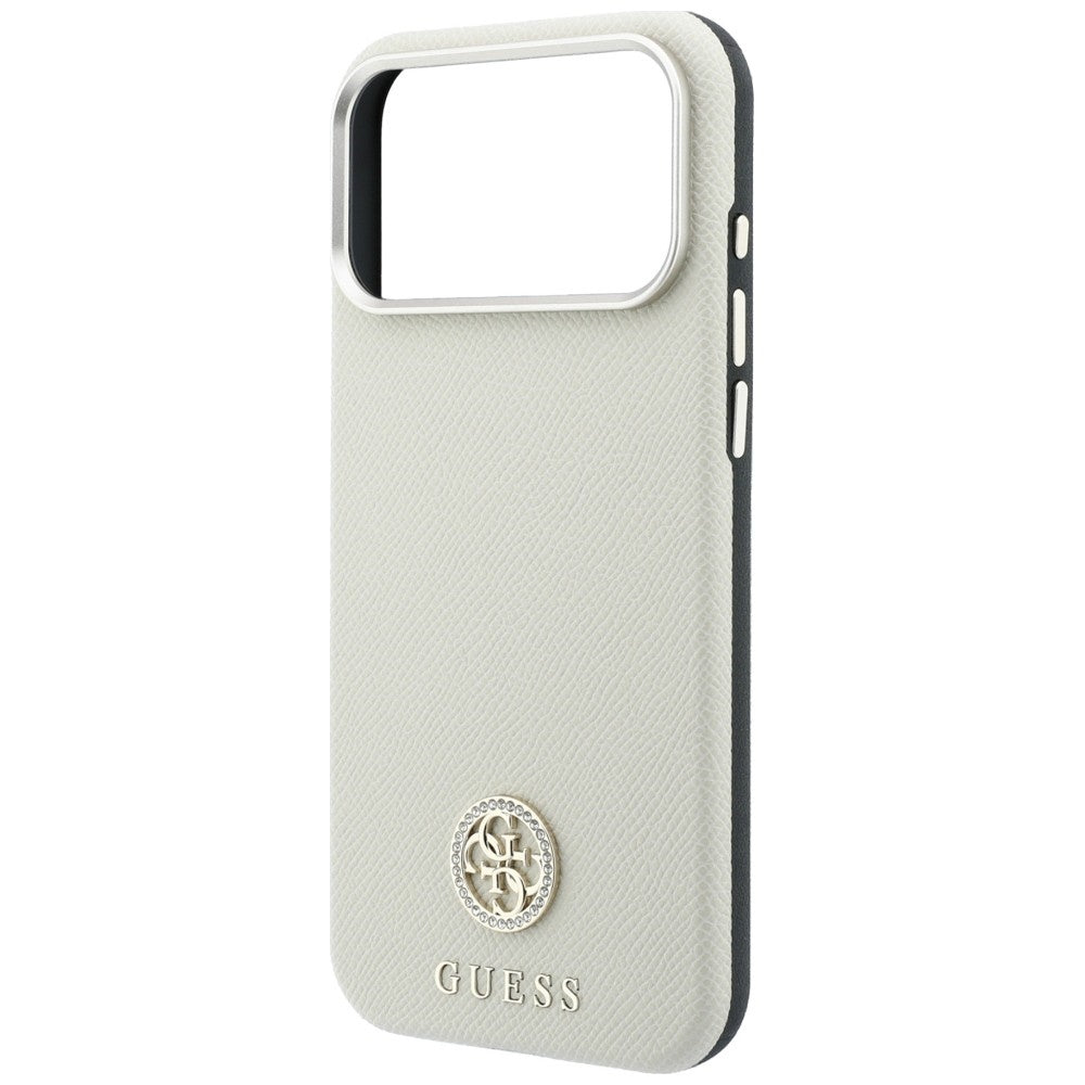 MagSafe futrola za Apple iPhone 18 Pro Max / 17 Pro Max, Guess, Grained Round Strass Logo, Bež