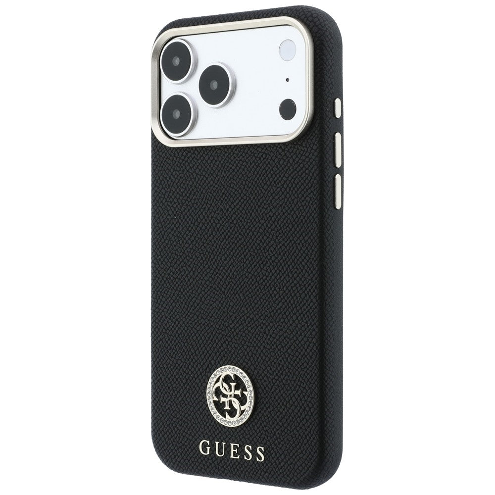 MagSafe futrola za Apple iPhone 18 Pro Max / 17 Pro Max, Guess, Grained Round Strass Logo, Crna