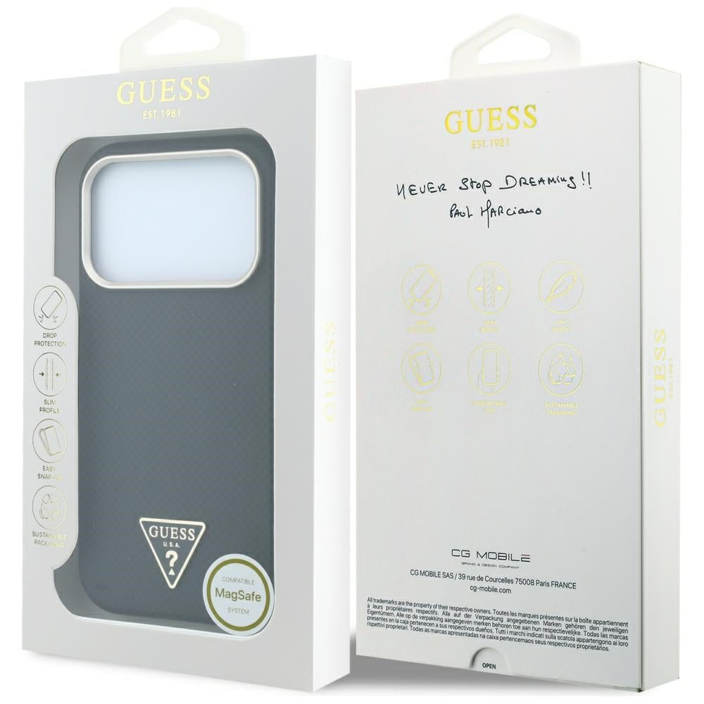 MagSafe futrola za Apple iPhone 18 Pro Max / 17 Pro Max, Guess, Kevlar Triangle Logo, Crna