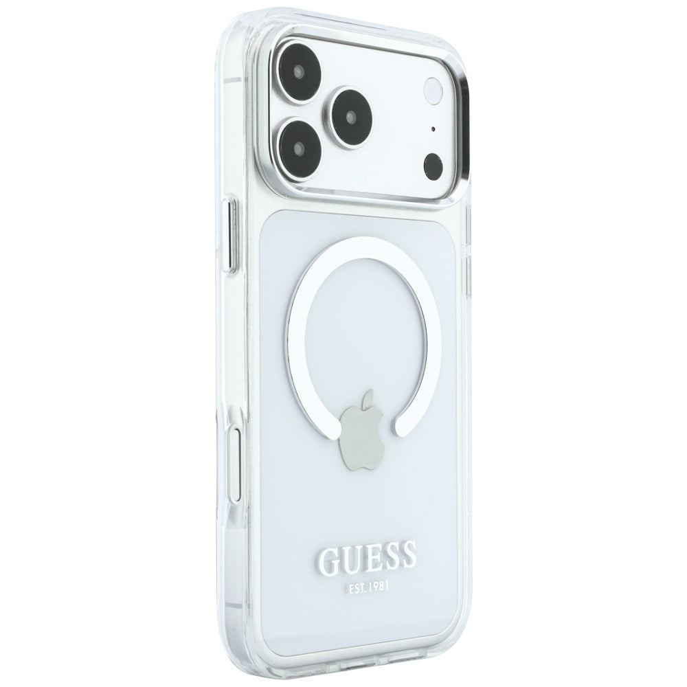 MagSafe futrola za Apple iPhone 18 Pro Max / 17 Pro Max, Guess, Metal Outline, Srebrna