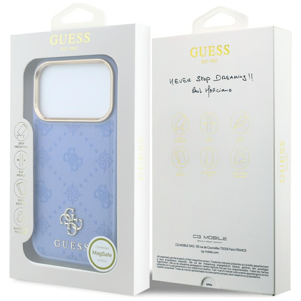 MagSafe futrola za Apple iPhone 18 Pro Max / 17 Pro Max, Guess, Peony 4G Small Logo, Plava